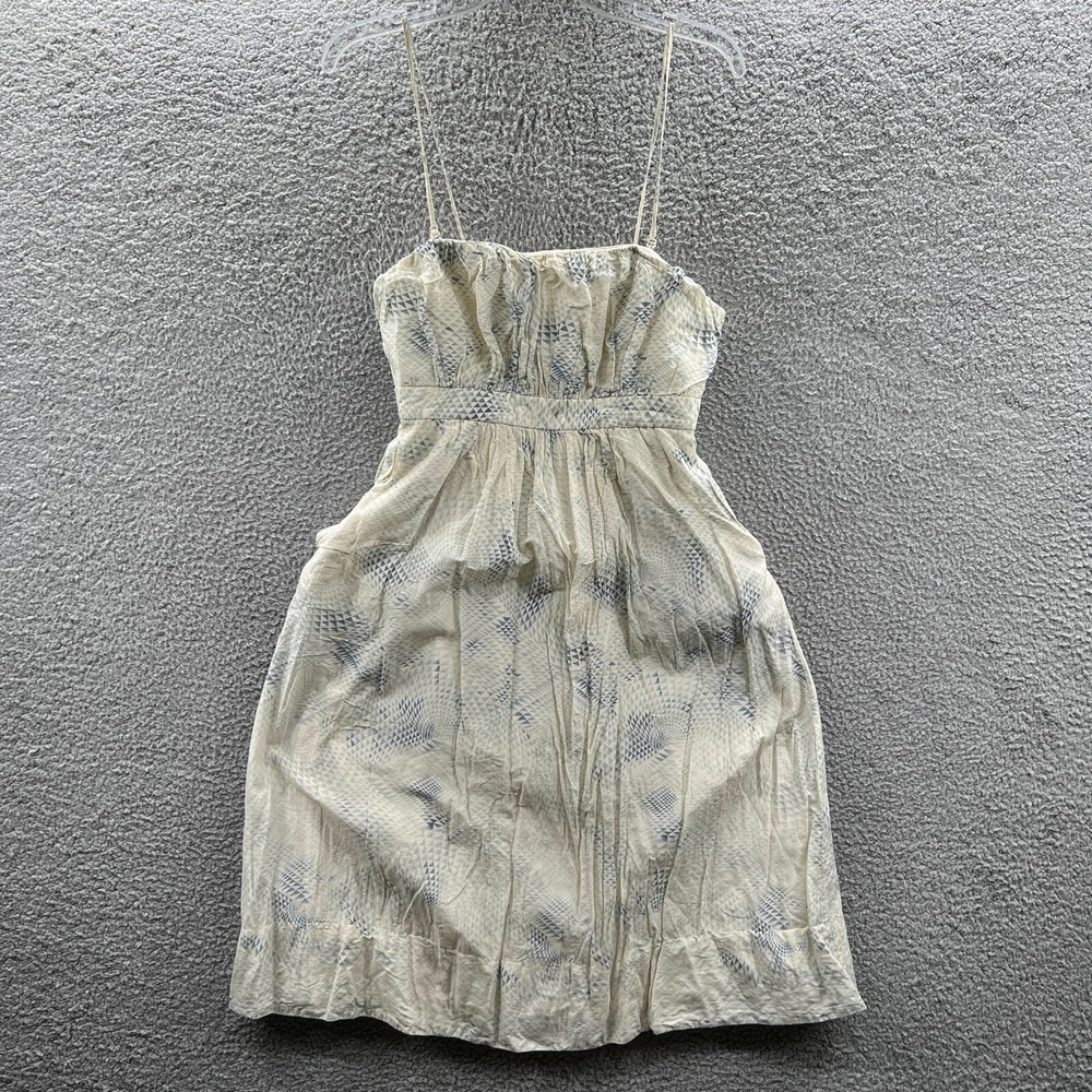 Womens Silk Blend Cottage Prairie Boho Sundress 8 Resort Vacation Coastal‎ Flowy